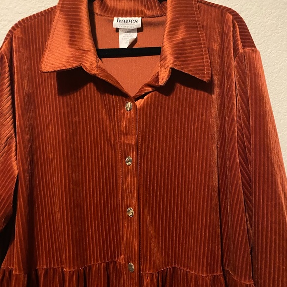 Hanes Rust Button-Up Dress - Picture 2 of 4